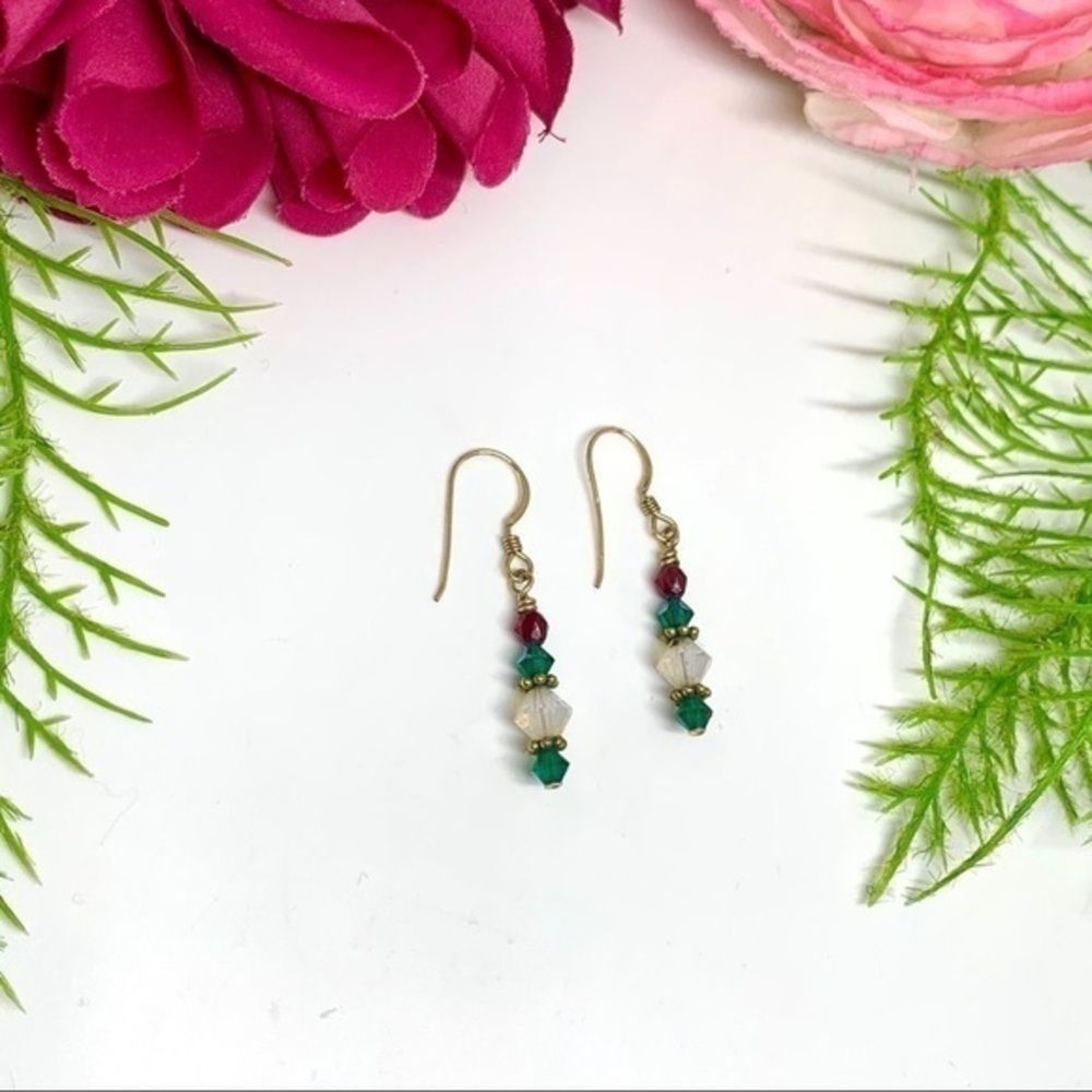 VINTAGE⚜️Austrian Crystal Multicolored Euro Earrings